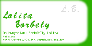 lolita borbely business card